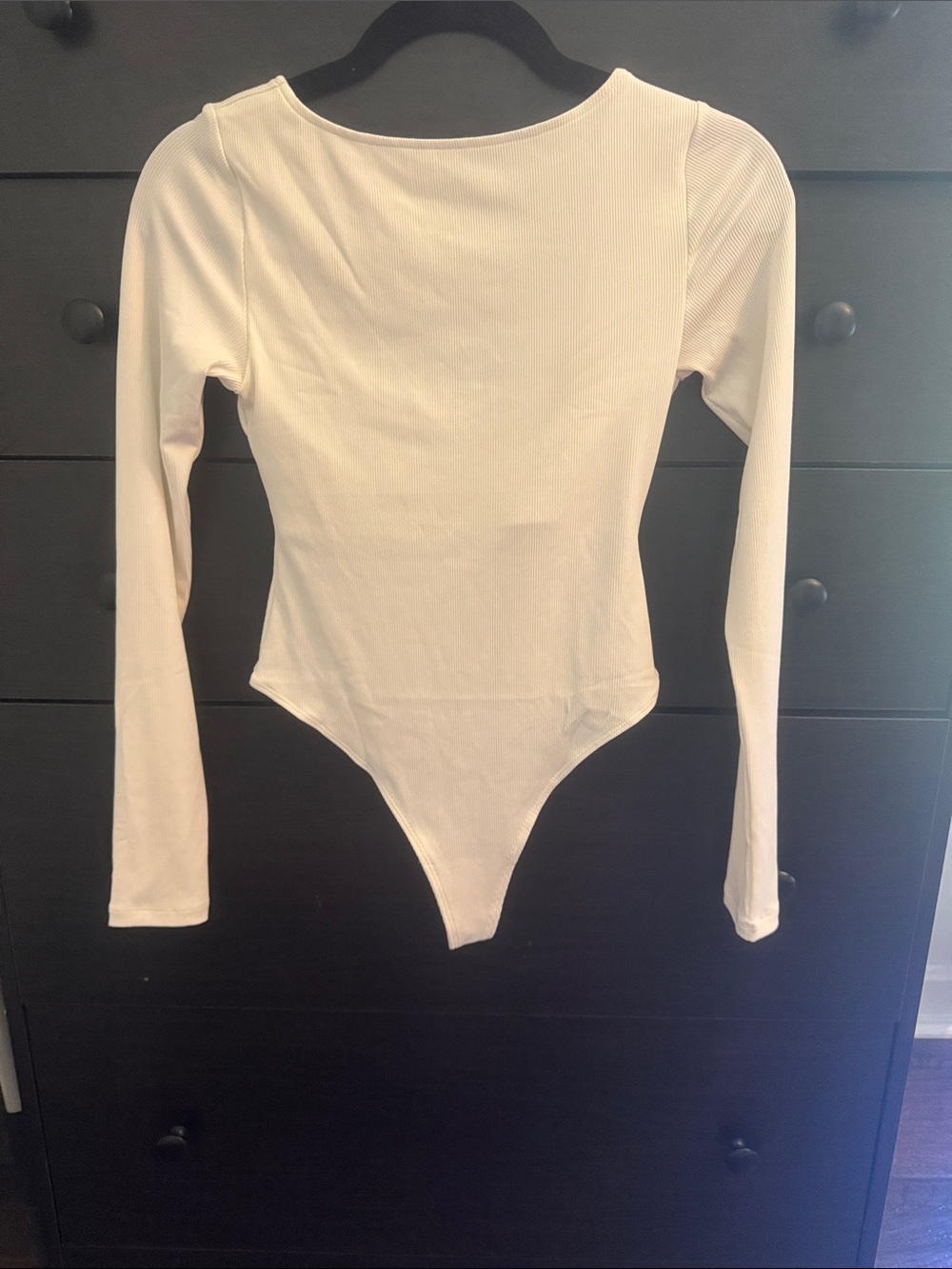 girlfriend collective Long-Sleeve Ribbed Bodysuit in Cream